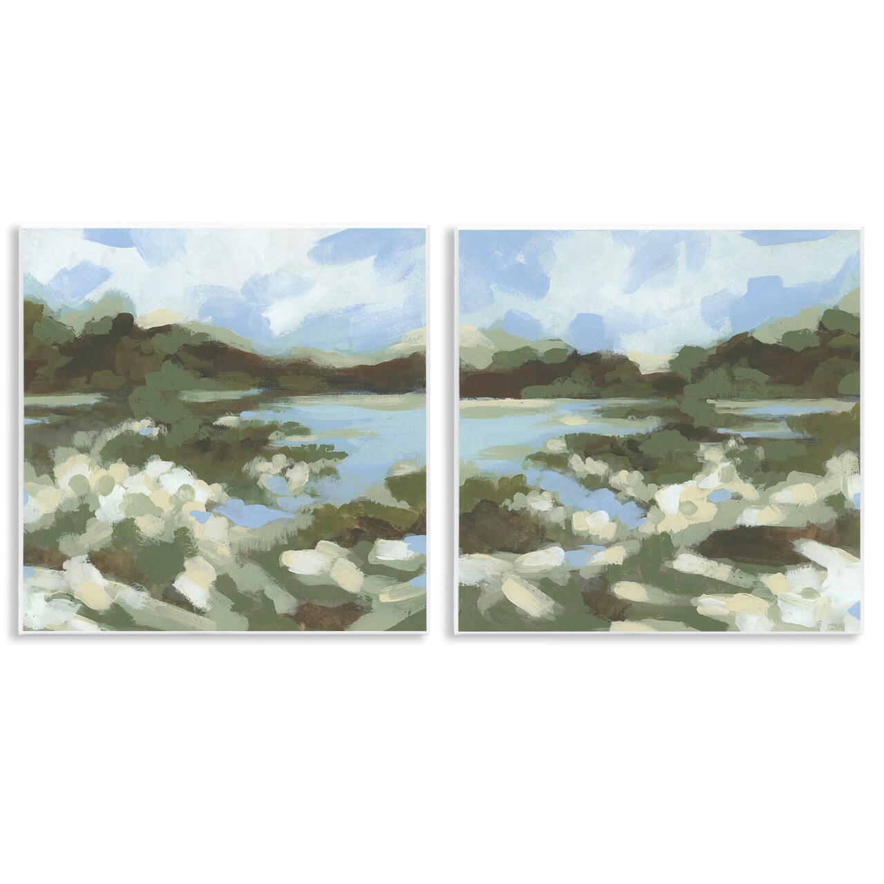 Stupell Industries Vivid Impressionist Landscape 2pc Wall Plaque Art Set Design by June Erica Vess